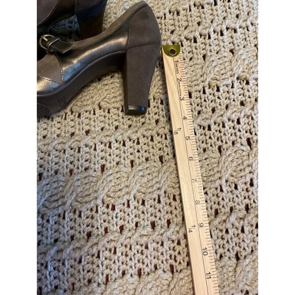 Aerosoles 3-tone Suede feel Mary Jane pump WOMEN'S SZ 10 LIKE NEW BROWN, BRONZ - Picture 11 of 12